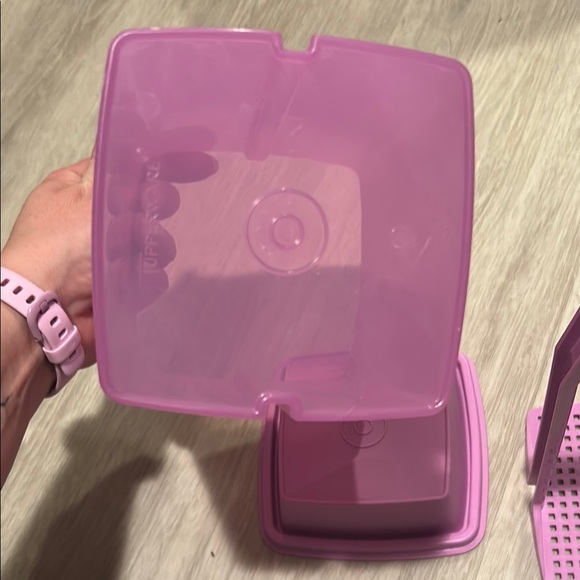 Tupperware Pink Pickle Storage - Picture 3 of 3